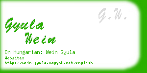 gyula wein business card